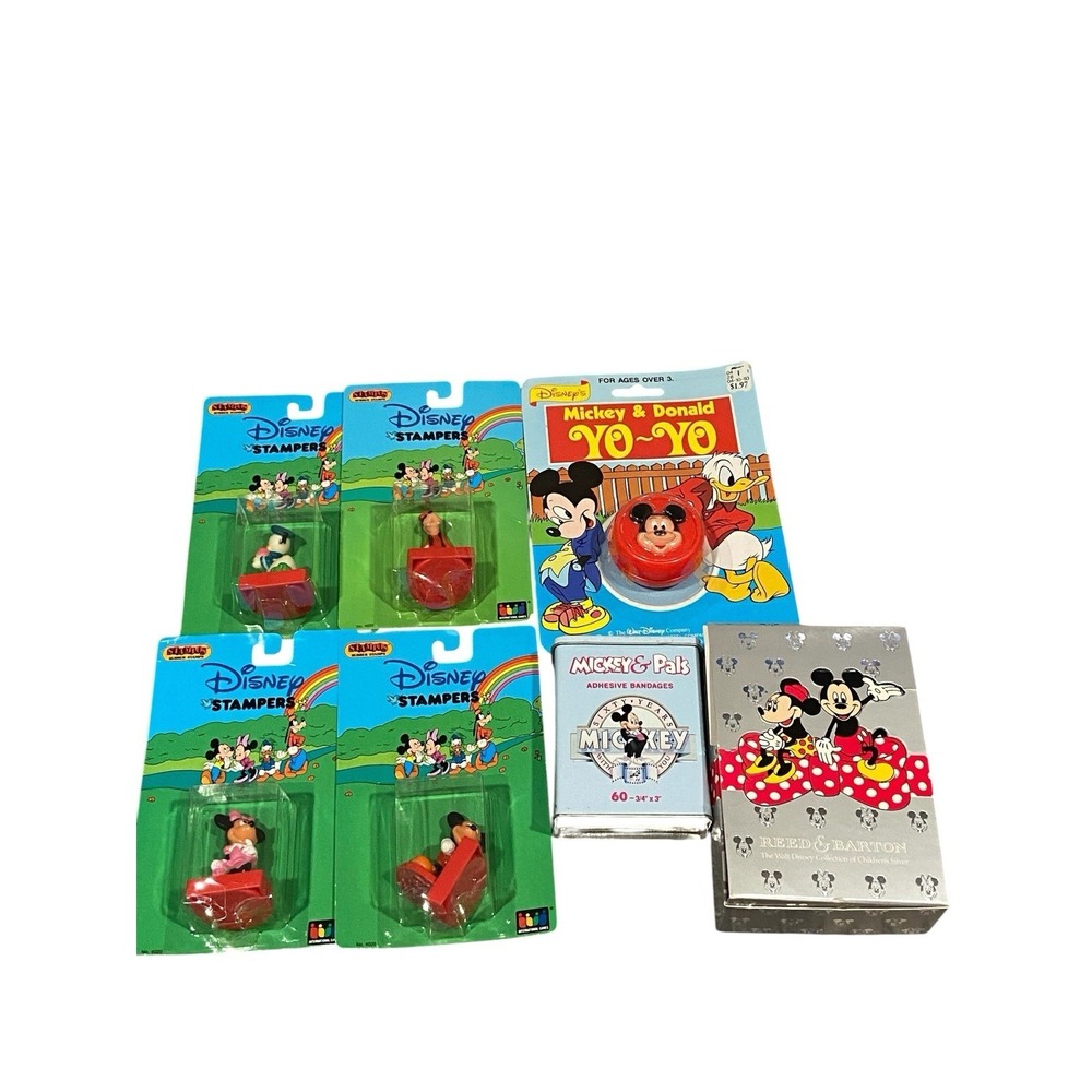 Vintage Disney Collectible Lot Stampers Yo-Yo Reed & Barton Mickey Pals NOS